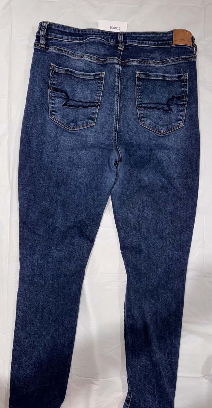 American Eagle Jeans Size 14 Regular Blue Stretch Distressed Denim - Picture 2 of 6